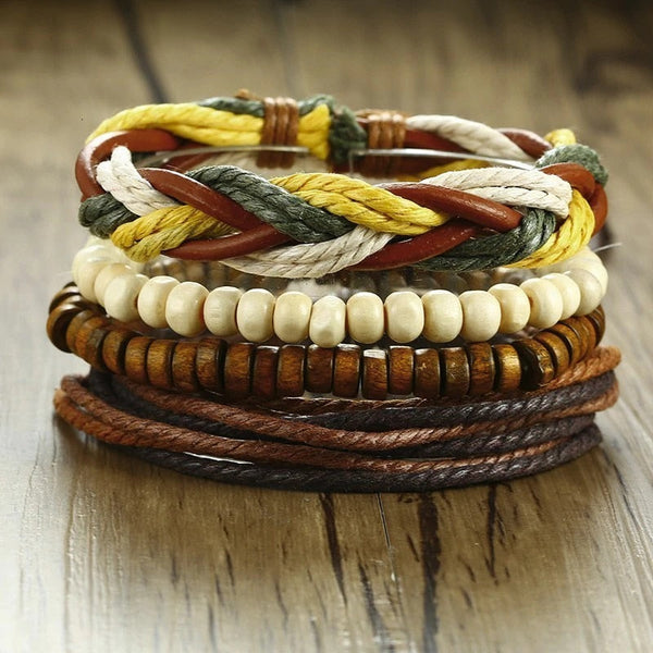 Pulseira Tribal de Couro - 4590
