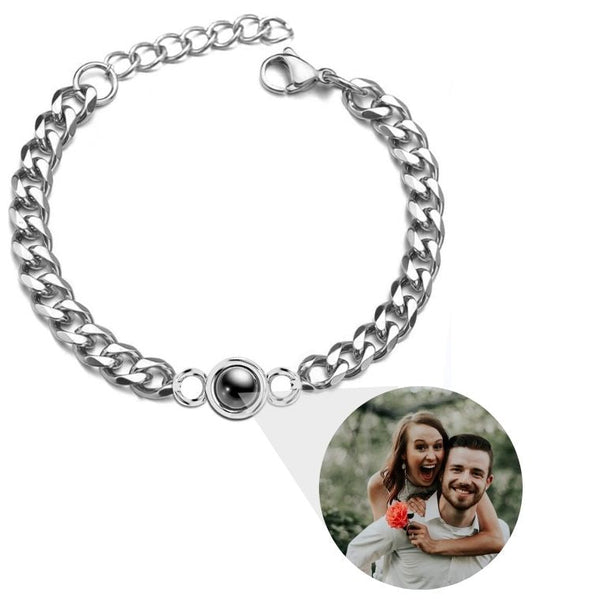 Pulseira com Foto Personalizável Aço Inoxidável