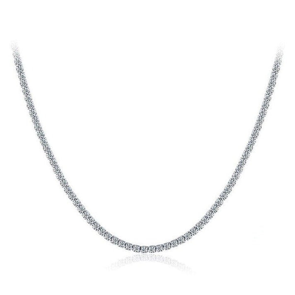 Colar Choker em Prata 925 Cravejado com Zircônia