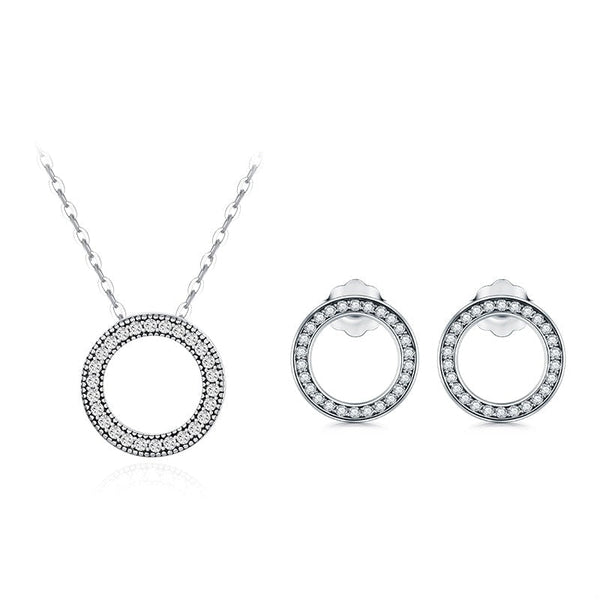 Conjunto Coração Elegance em Prata 925