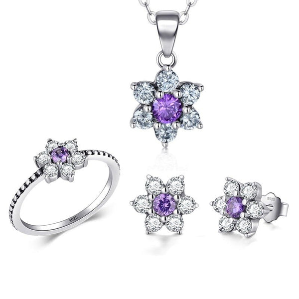 Conjunto Violeta em Prata 925